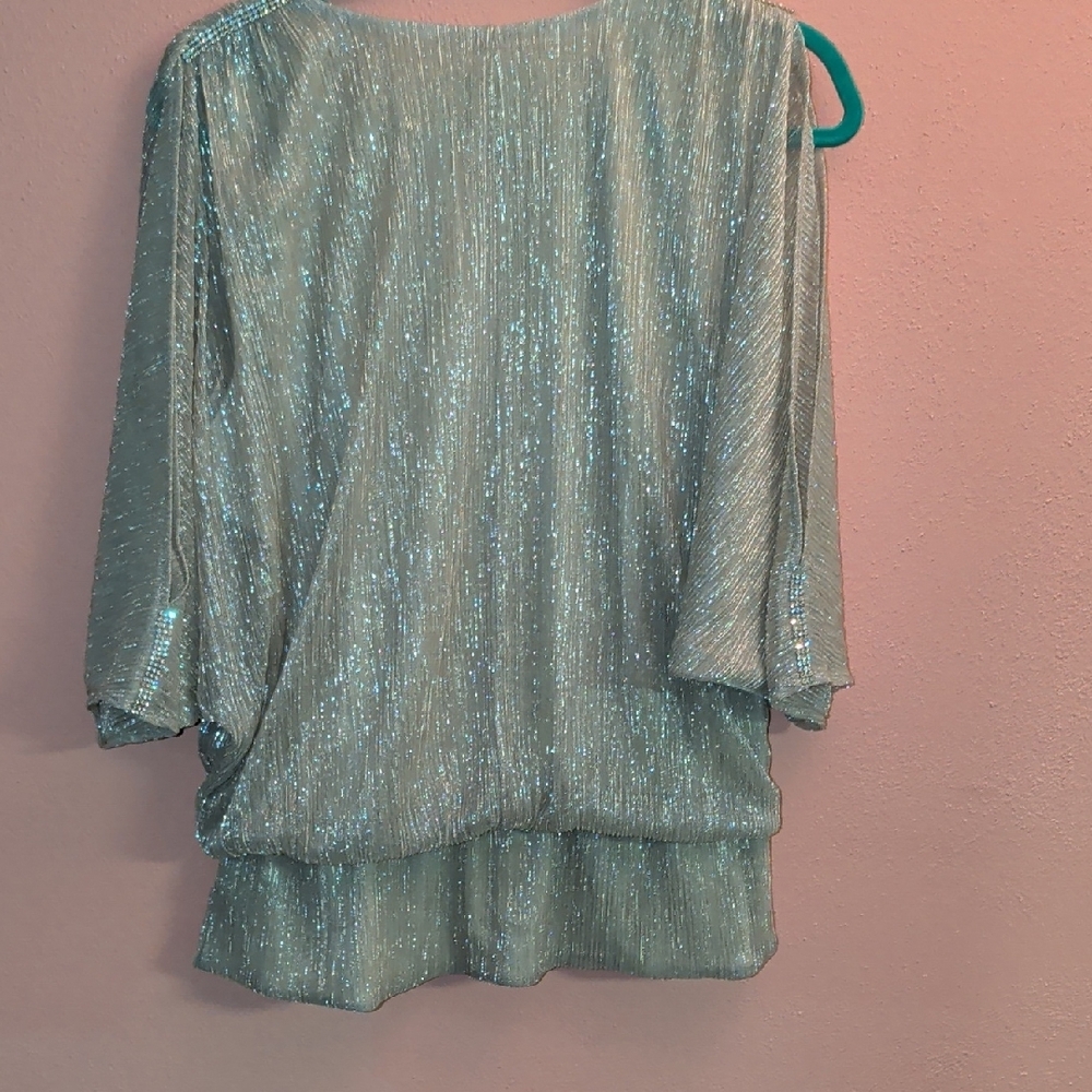 MSK Women's Shimmering Gold Blouse - Picture 2 of 5